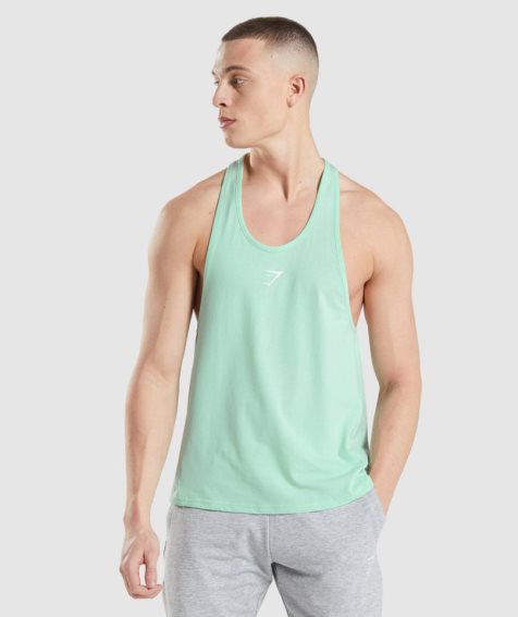 Men's Gymshark Critical Stringer Tanks Mint | NZ 9JBTQN